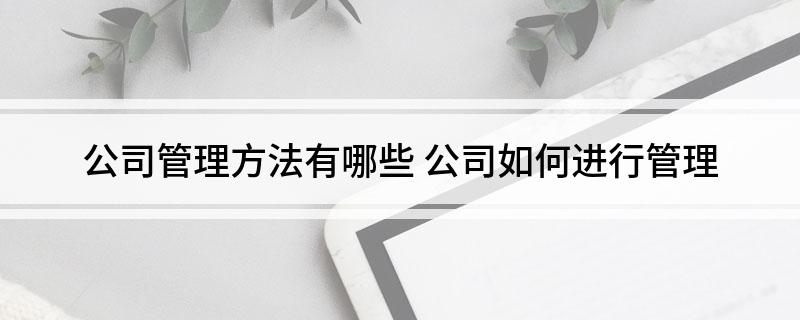 米乐 M6公司管理方法有哪些 公司如何进行管理(图1)